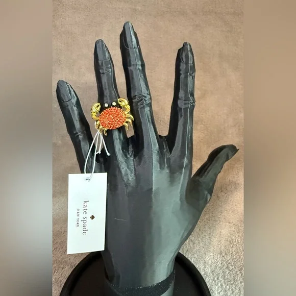 🎉HOST PICK🎉♠️🦀♠️KATE SPADE♠️🦀♠️Shore Thing Pave Crab Ring with Dust Bag/NWT - Picture 4 of 8